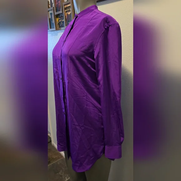 Size XS Jewel Purple Longsleeve Blouse - Picture 4 of 8